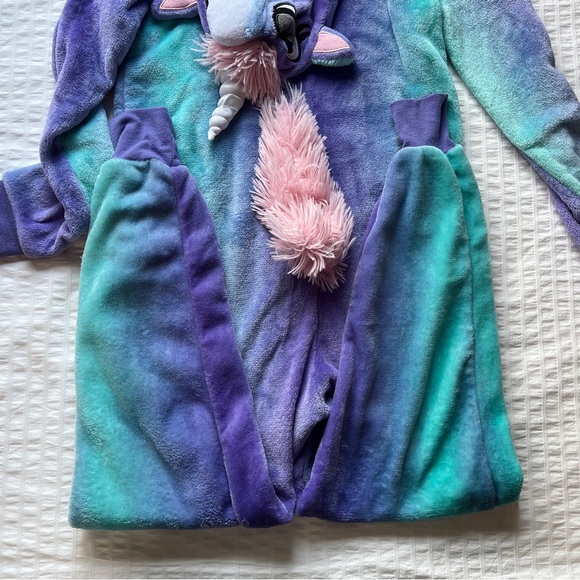 Funzietime Blue and Purple Tie Dye Unicorn Onesie Pajama Costume, Adult XS - Picture 6 of 14